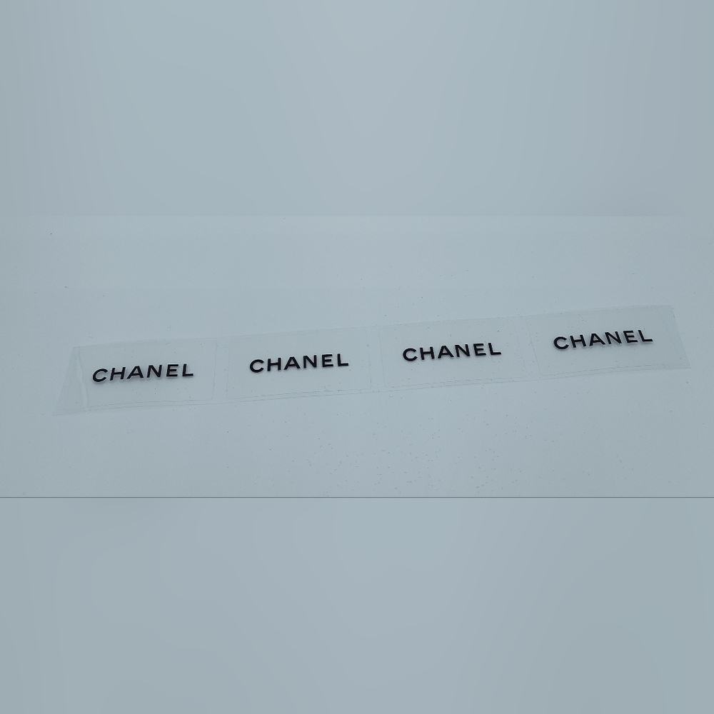 CHANEL Logo Stickers Sheet of 4 | Clear Backing Luxury Packaging Decals - Picture 2 of 2